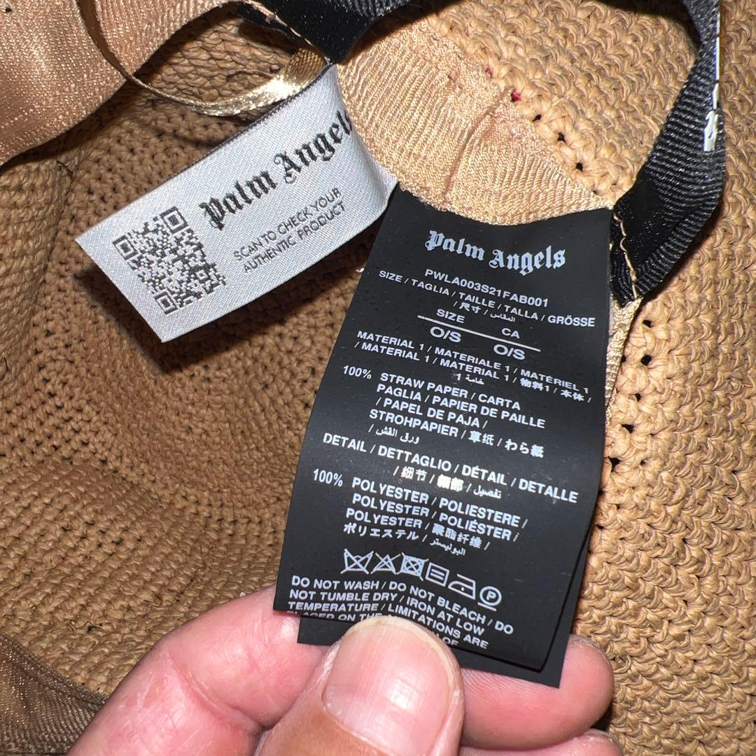 PALM ANGELS ストローハット ベージュ