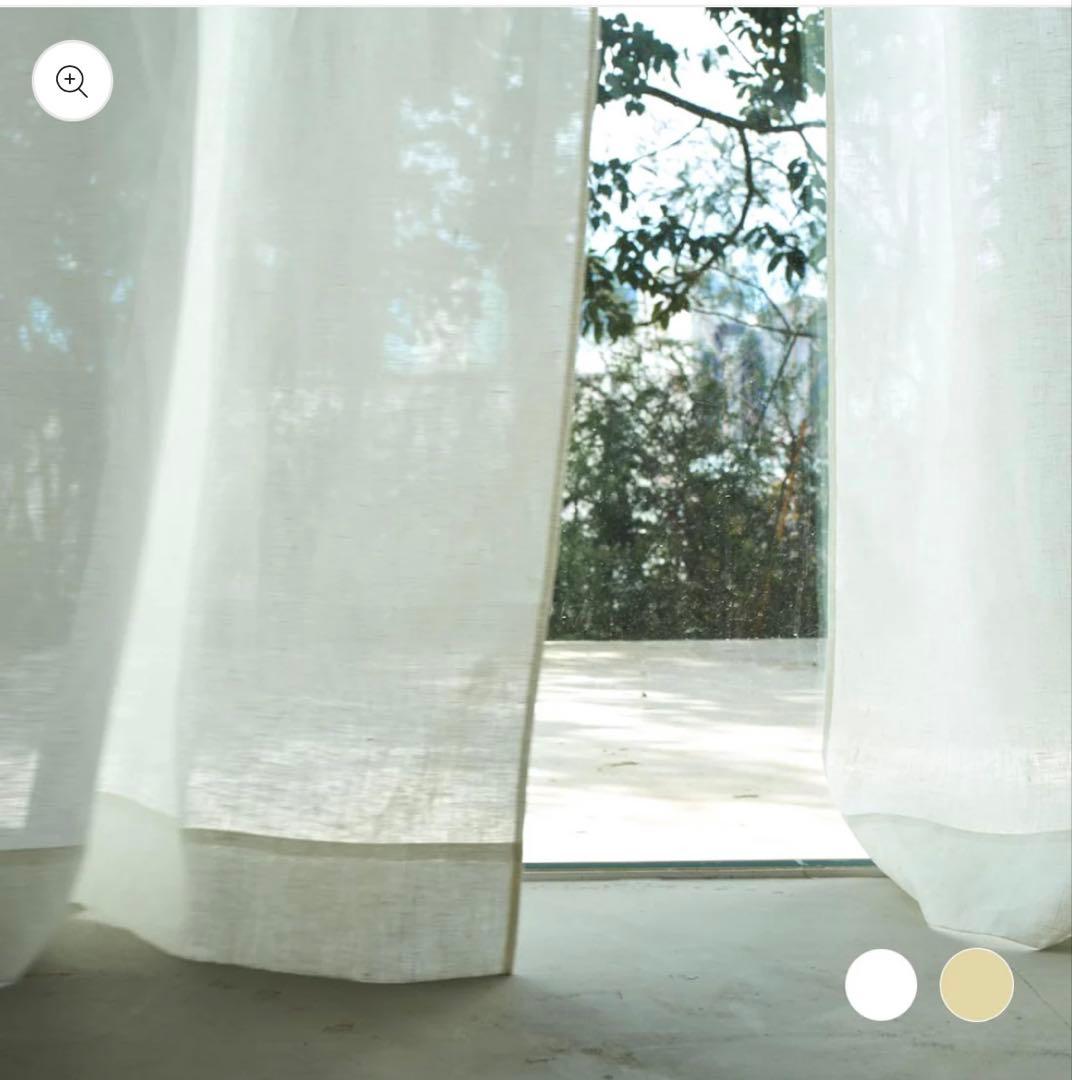 Orné de Feuilles 別注リネンカーテン 2枚セット