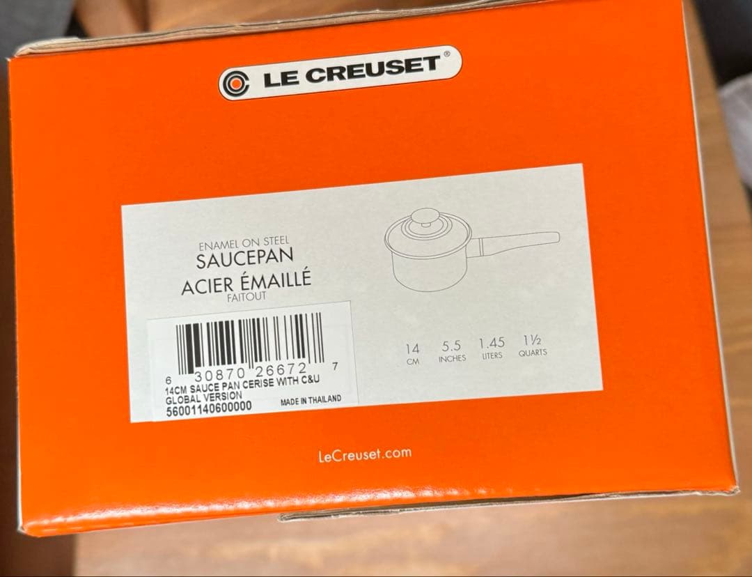 新品ル・クルーゼLE CREUSET片手鍋 14cm レッド　赤