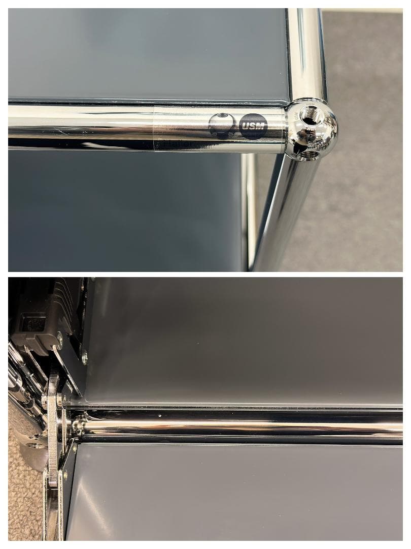 正規品ほぼ未使用品■USMハラー■キャビネットシェルフ　2列2段　アントラサイト