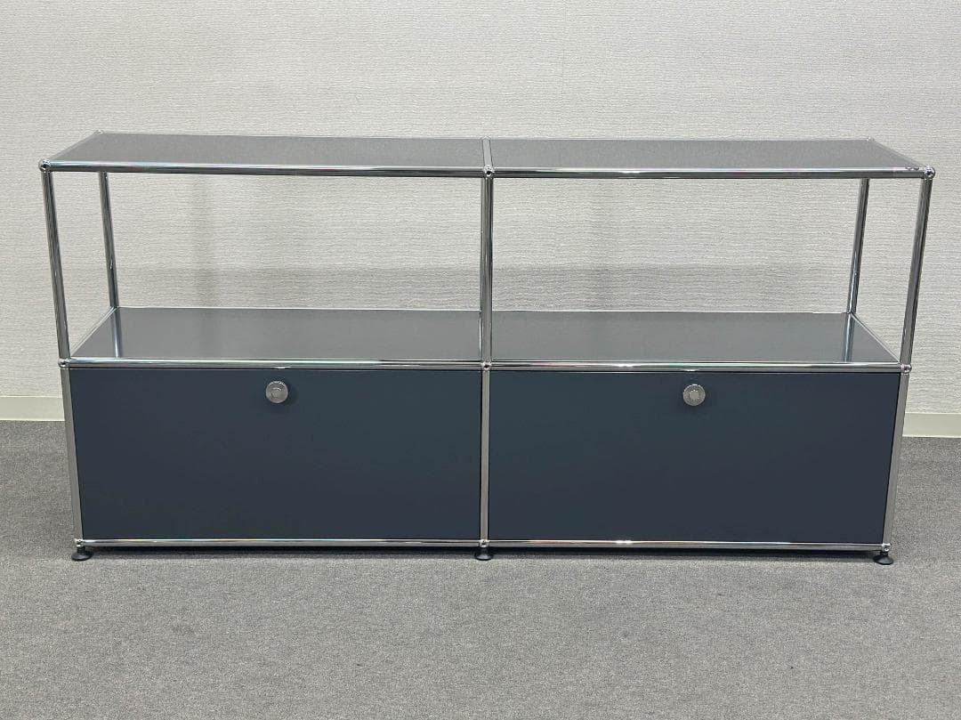 正規品ほぼ未使用品■USMハラー■キャビネットシェルフ　2列2段　アントラサイト