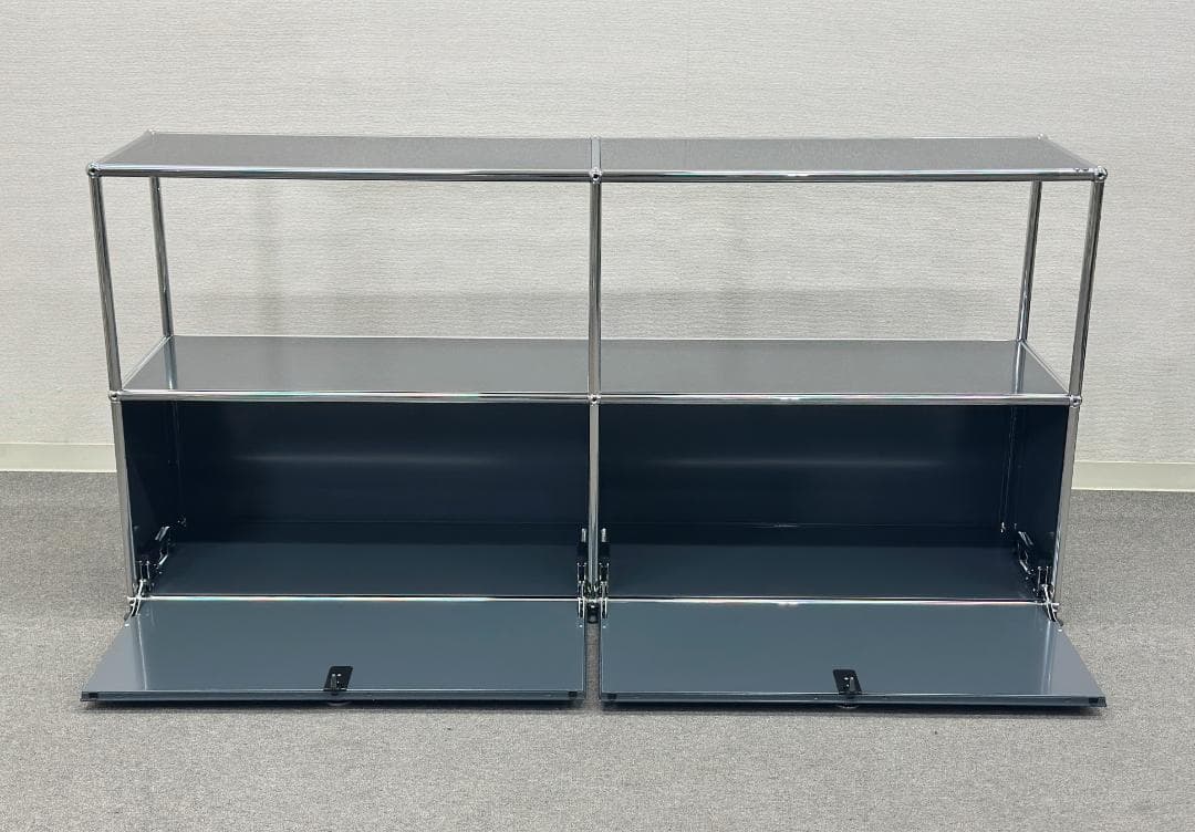 正規品ほぼ未使用品■USMハラー■キャビネットシェルフ　2列2段　アントラサイト