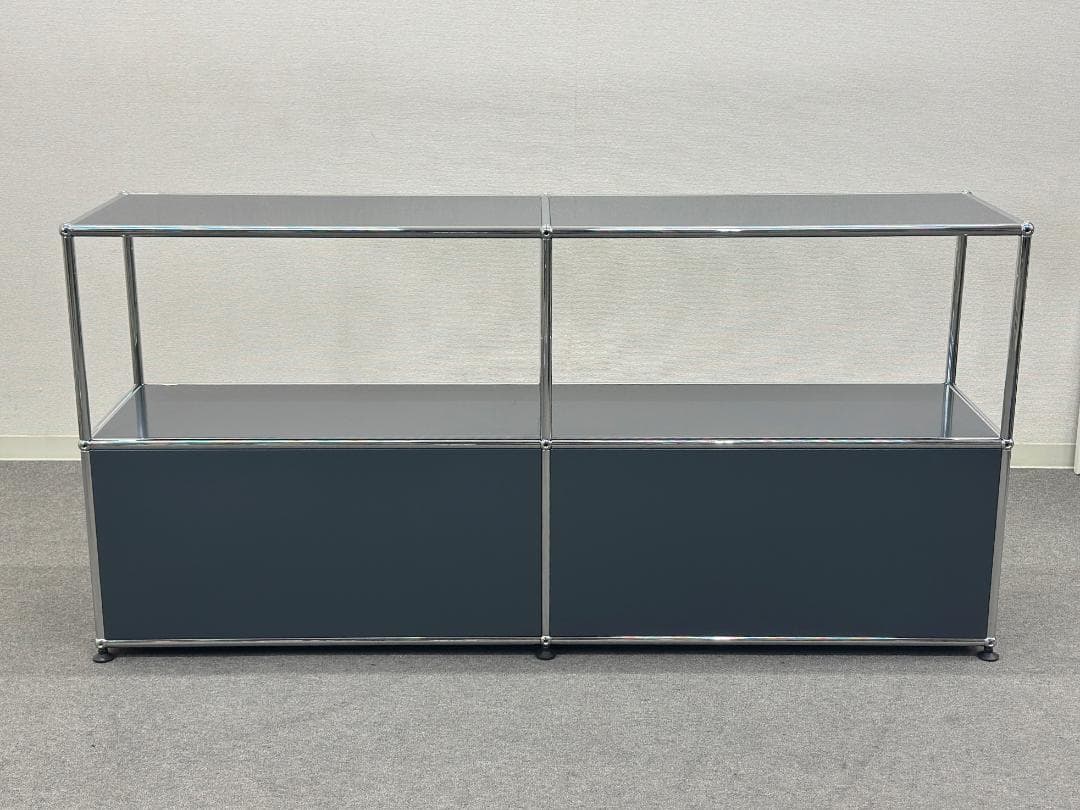 正規品ほぼ未使用品■USMハラー■キャビネットシェルフ　2列2段　アントラサイト