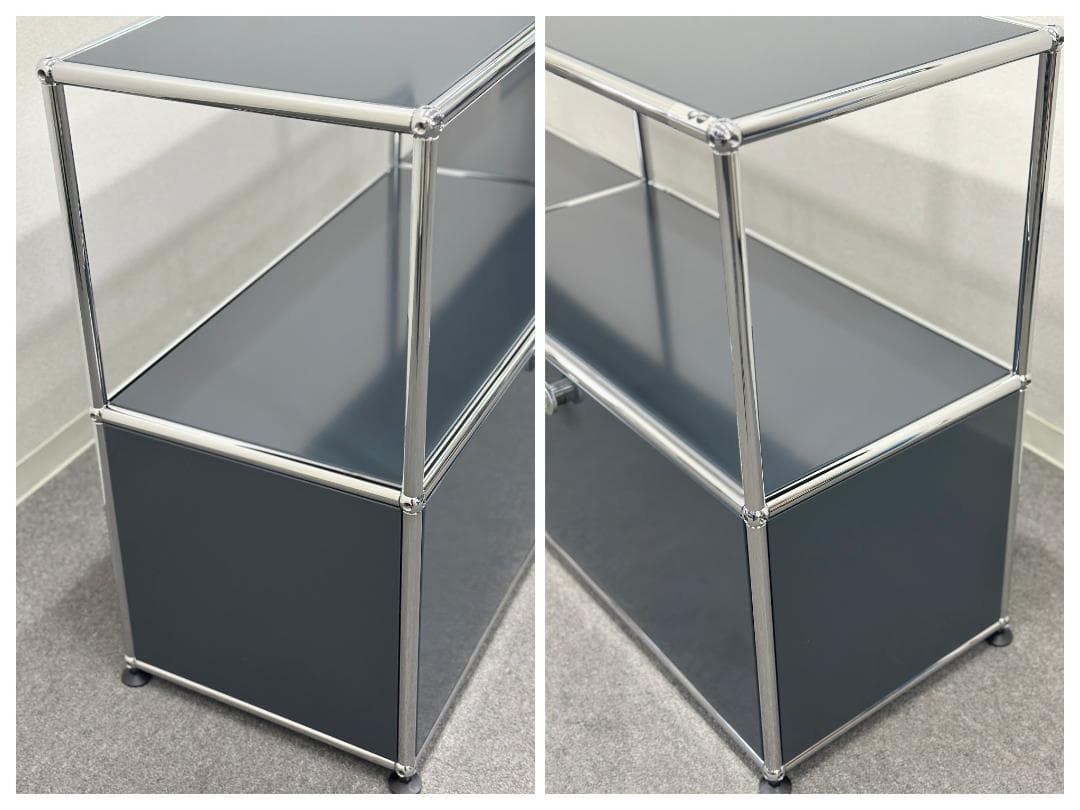 正規品ほぼ未使用品■USMハラー■キャビネットシェルフ　2列2段　アントラサイト