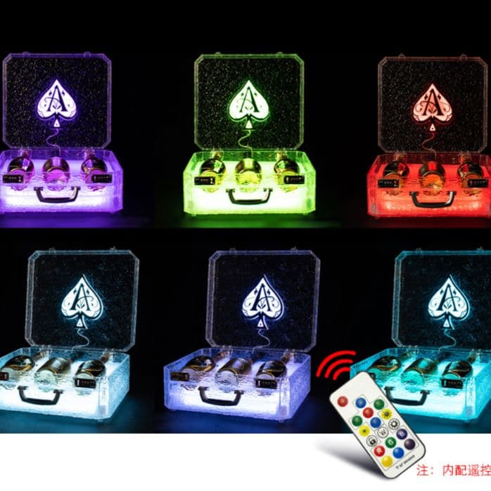 ボトルケース　LED　アタッシュケース ディスプレイ シャンパン