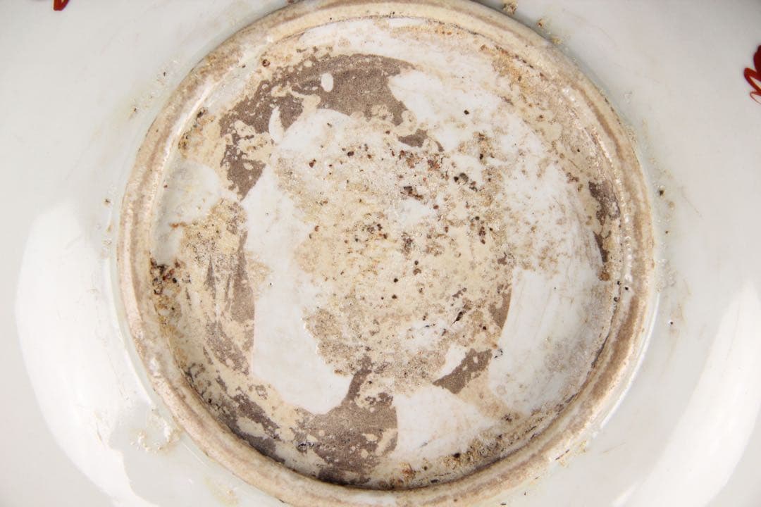 中国明　清時代 呉須赤絵花鳥 五彩 鳥花文皿 古陶磁／民窯 輸出品 EU1-4