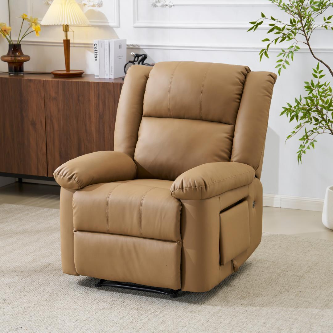 【ライトコーヒー】リクライニングチェア テーブル付き リクライニングソファ