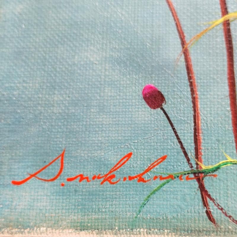 ☆中原真一☆「あざみ」油絵　F３号　新品額！