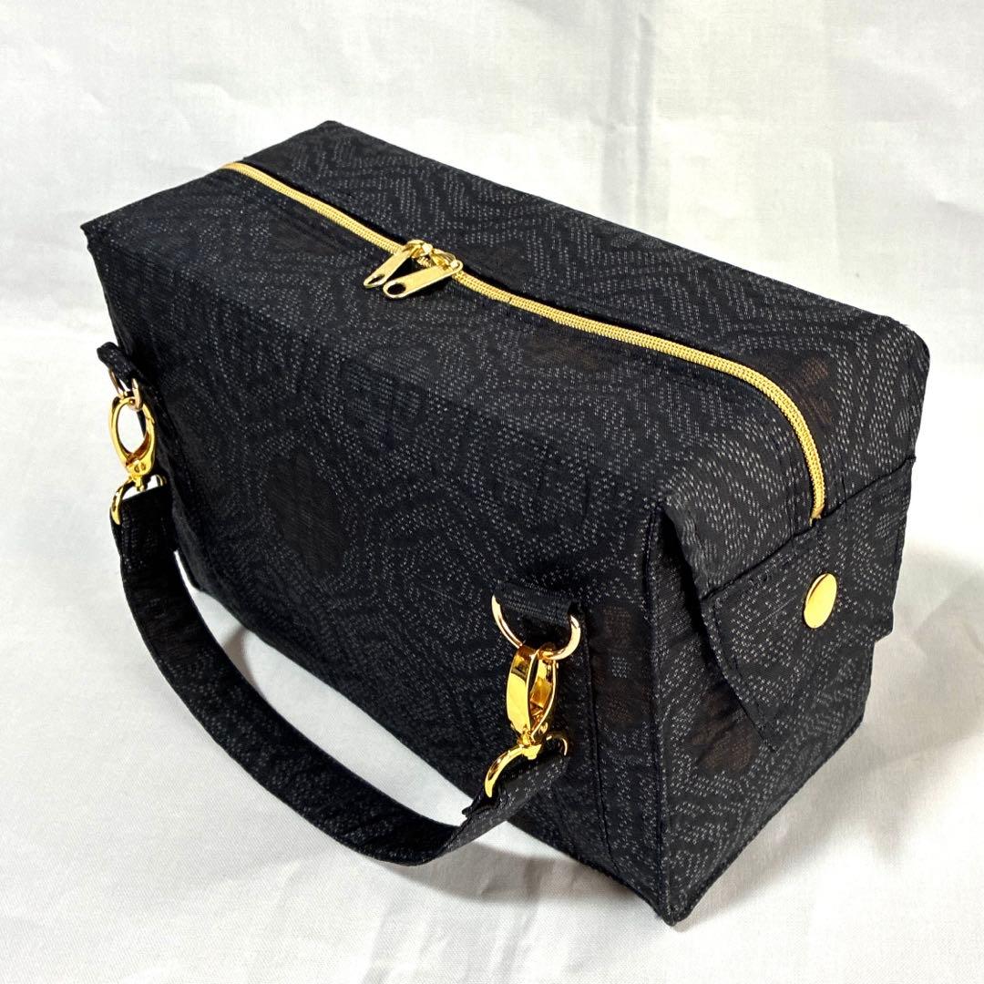 大島紬　正絹　リメイク　ミニボンバック　ショルダーバック