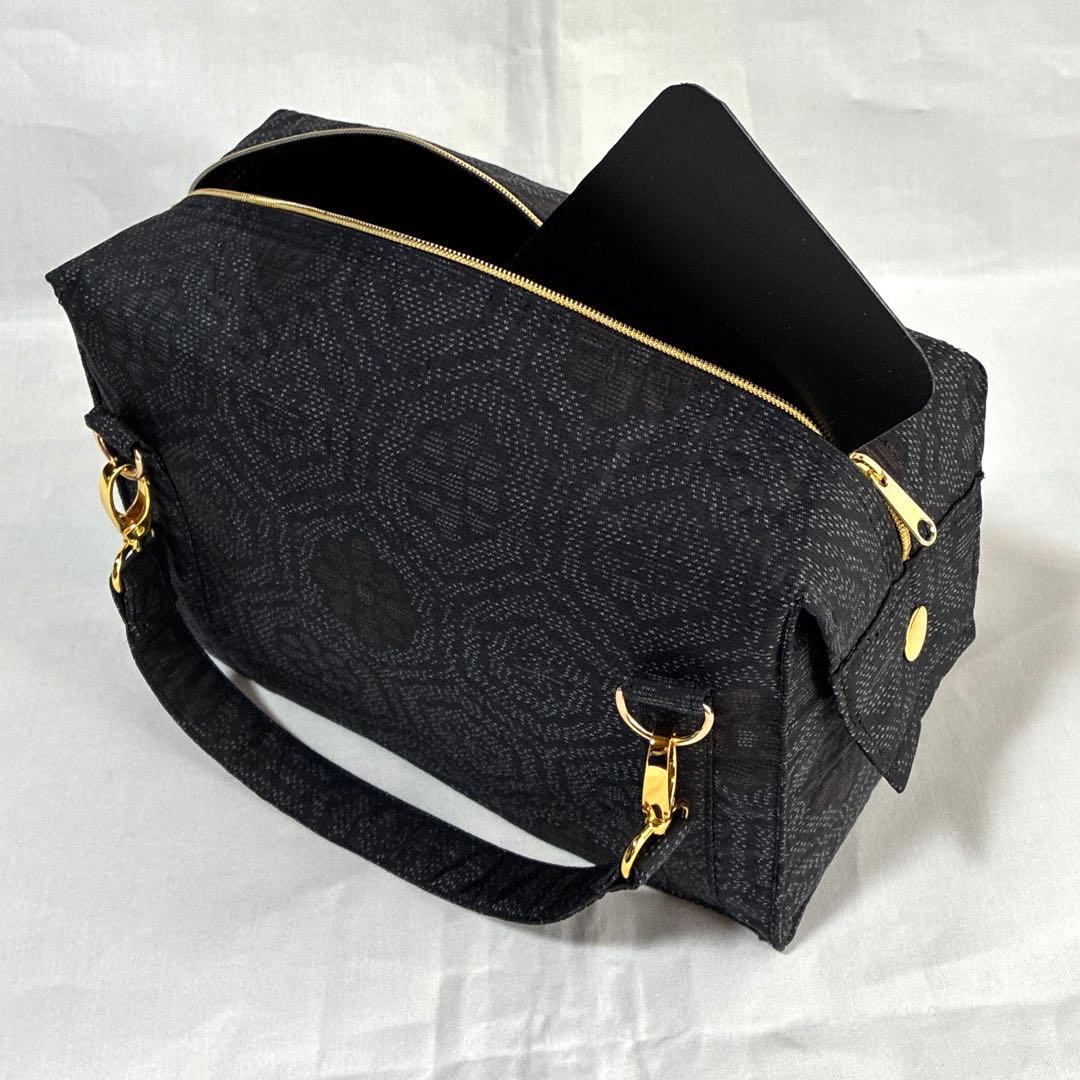 大島紬　正絹　リメイク　ミニボンバック　ショルダーバック