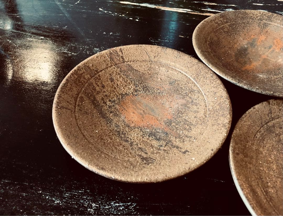 ◆399◆備前焼 藤原和　皿3枚