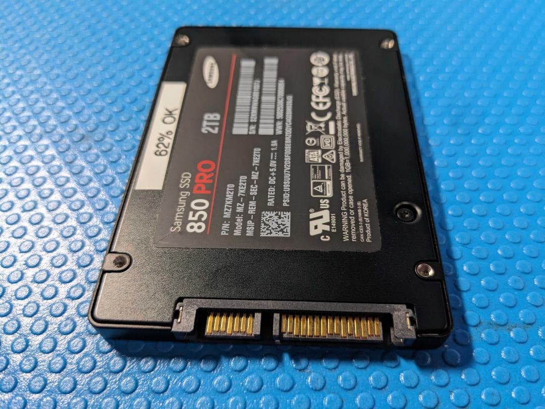 o*u様 Samsung SSD 850 PRO 2TB 状態:62%