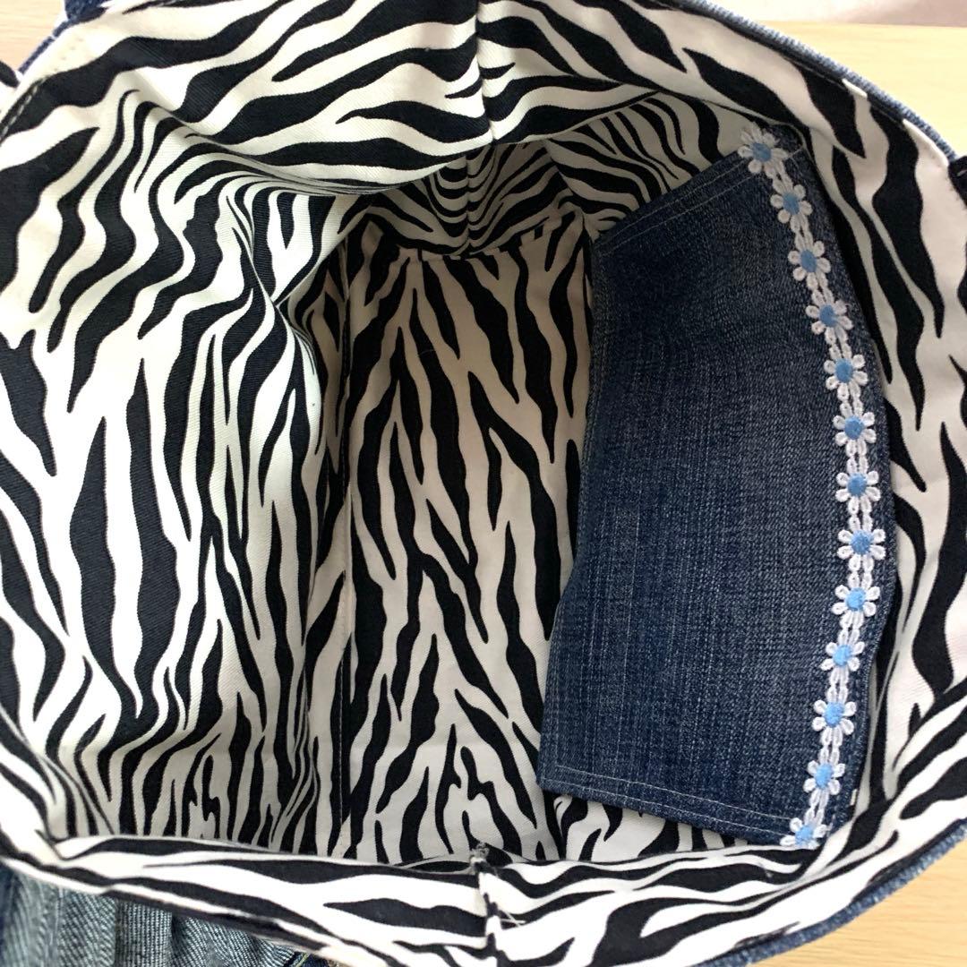 ゆ*ら様 コヤンイサムチョン　ハンドメイド　デニムリメイク　フリルバッグ　トート