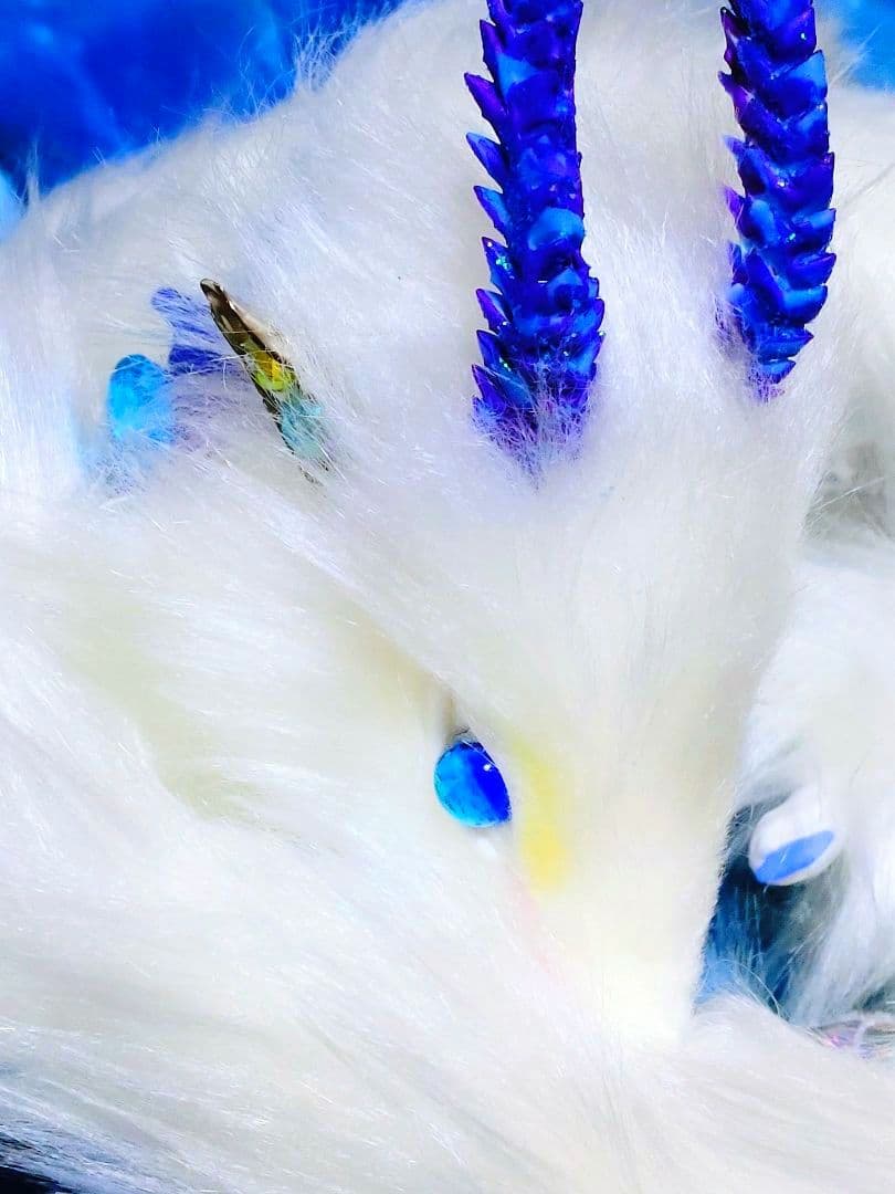 琉球ホタルガラス瞳蓄光☆双尾天龍アートドールDragonぬいぐるみ幻獣ドラゴン