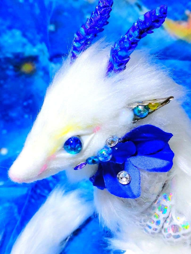 琉球ホタルガラス瞳蓄光☆双尾天龍アートドールDragonぬいぐるみ幻獣ドラゴン