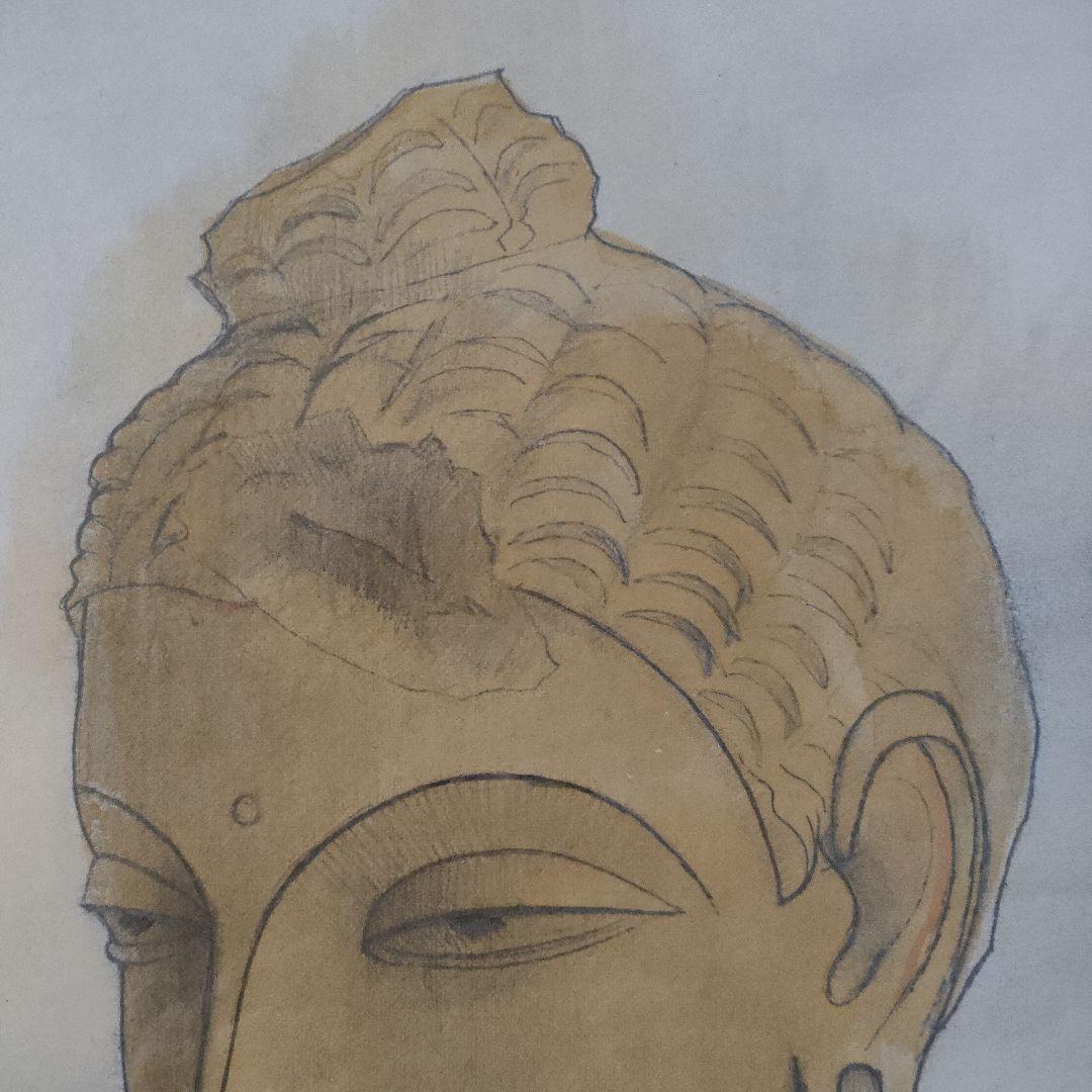 平山郁夫　リトグラフ『ガンダーラ仏頭　スワット』昭和49年8月製作