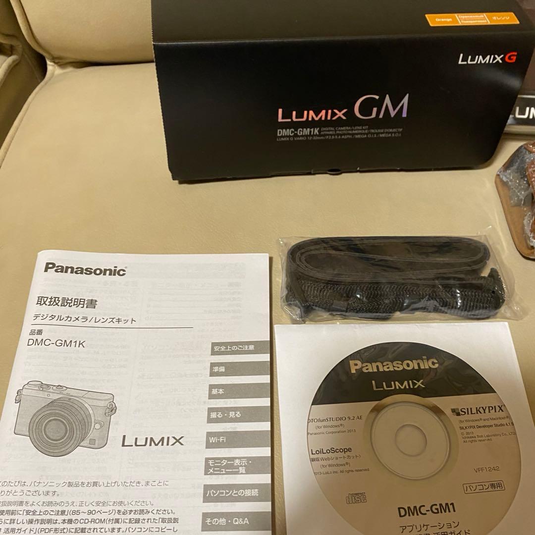 極美 LUMIX DMC-GM1K ボディ＋電動パンケーキレンズ、他アクセサリー