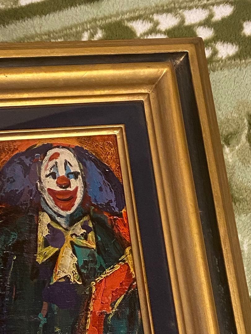 アンリ・ダンティ　油絵　ピエロ　送料込み