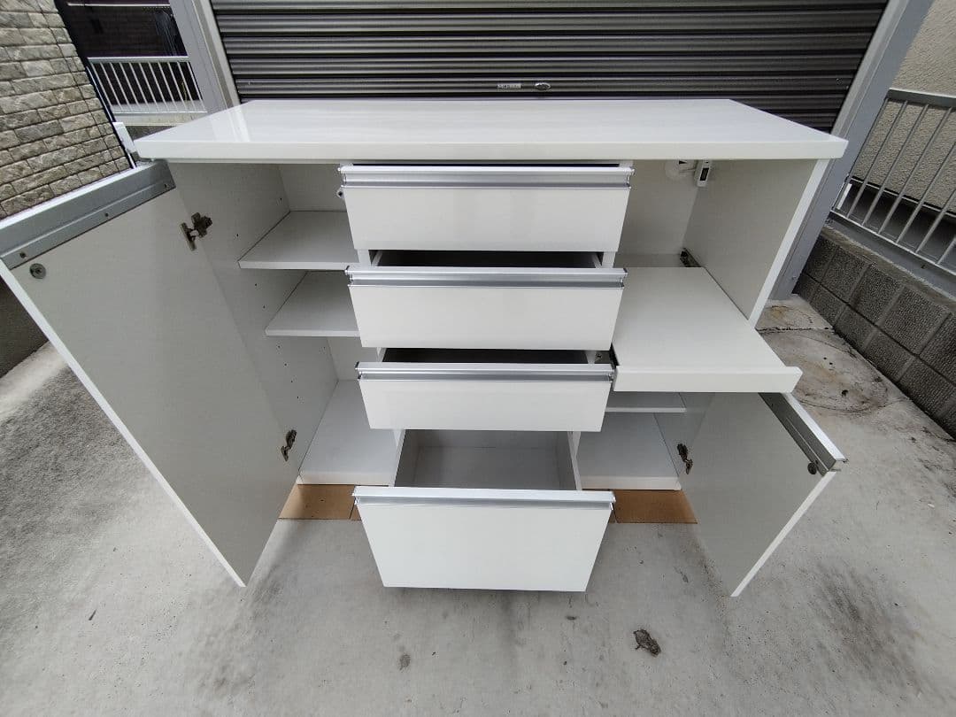 廃盤 ニトリ レジューム120 WHITE キッチンカウンター