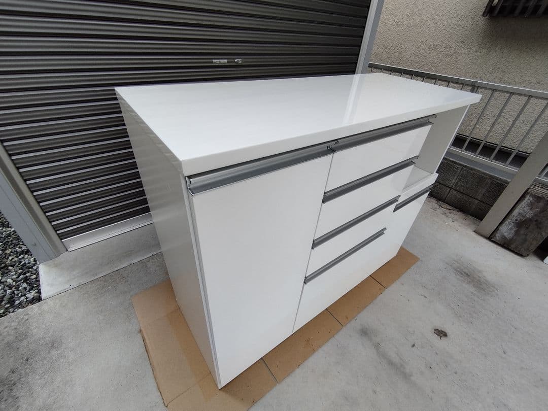 廃盤 ニトリ レジューム120 WHITE キッチンカウンター