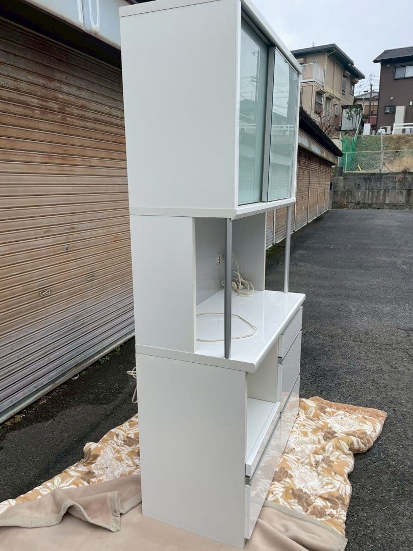 【ニトリ キッチンボード 幅100cm 食器棚 ホワイト】 引き取り限定