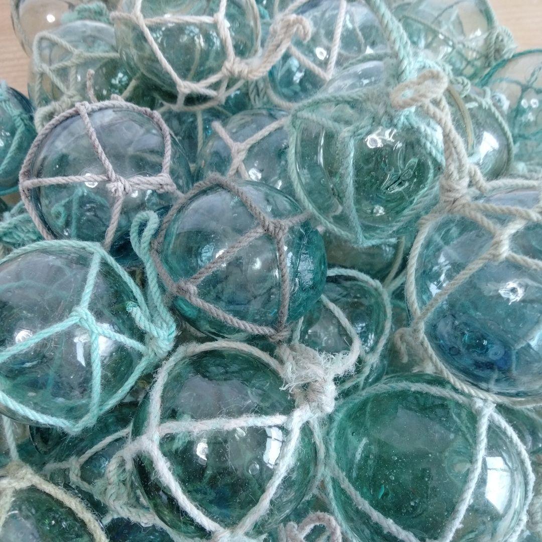 ガラス浮き球　浮き玉　ガラス玉　９４個セット　網紐付き