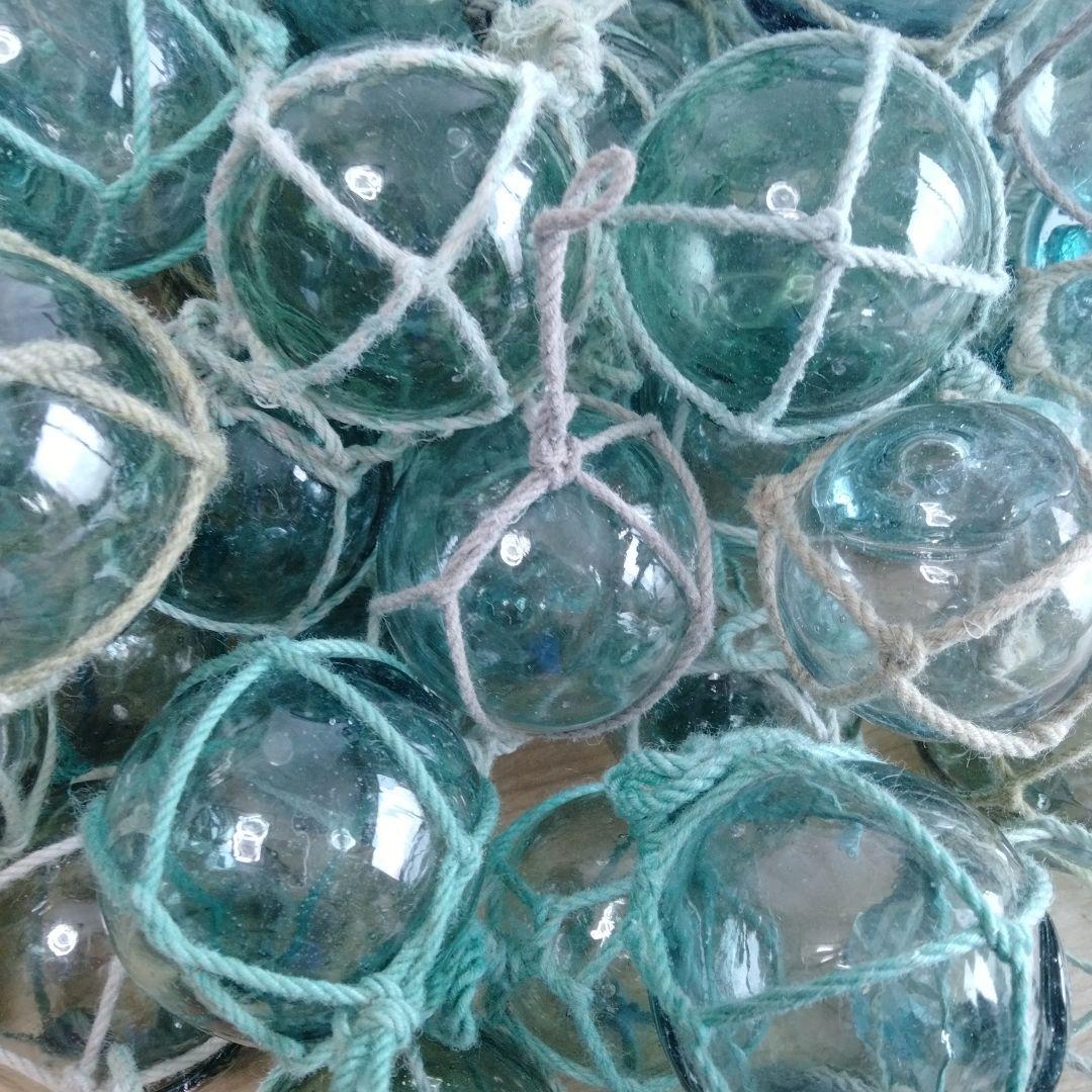 ガラス浮き球　浮き玉　ガラス玉　９４個セット　網紐付き