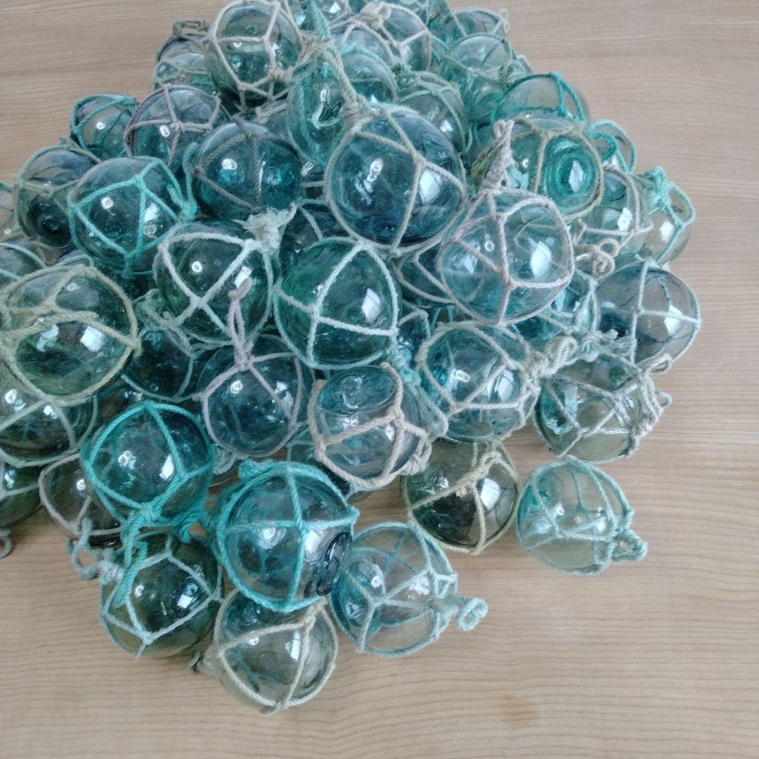 ガラス浮き球　浮き玉　ガラス玉　９４個セット　網紐付き