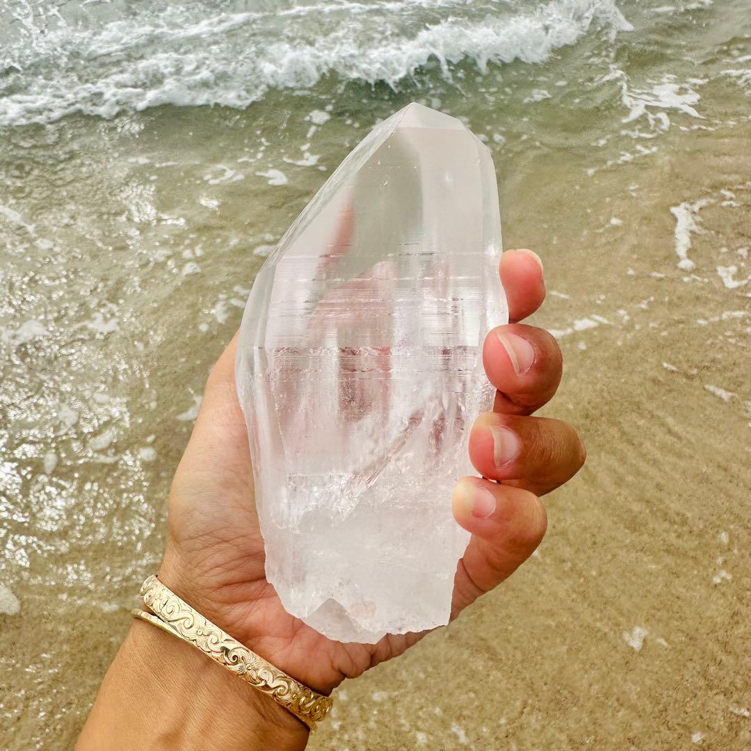 【水晶　ロック クリスタル】　バーコード入り　ビッグポイント　④