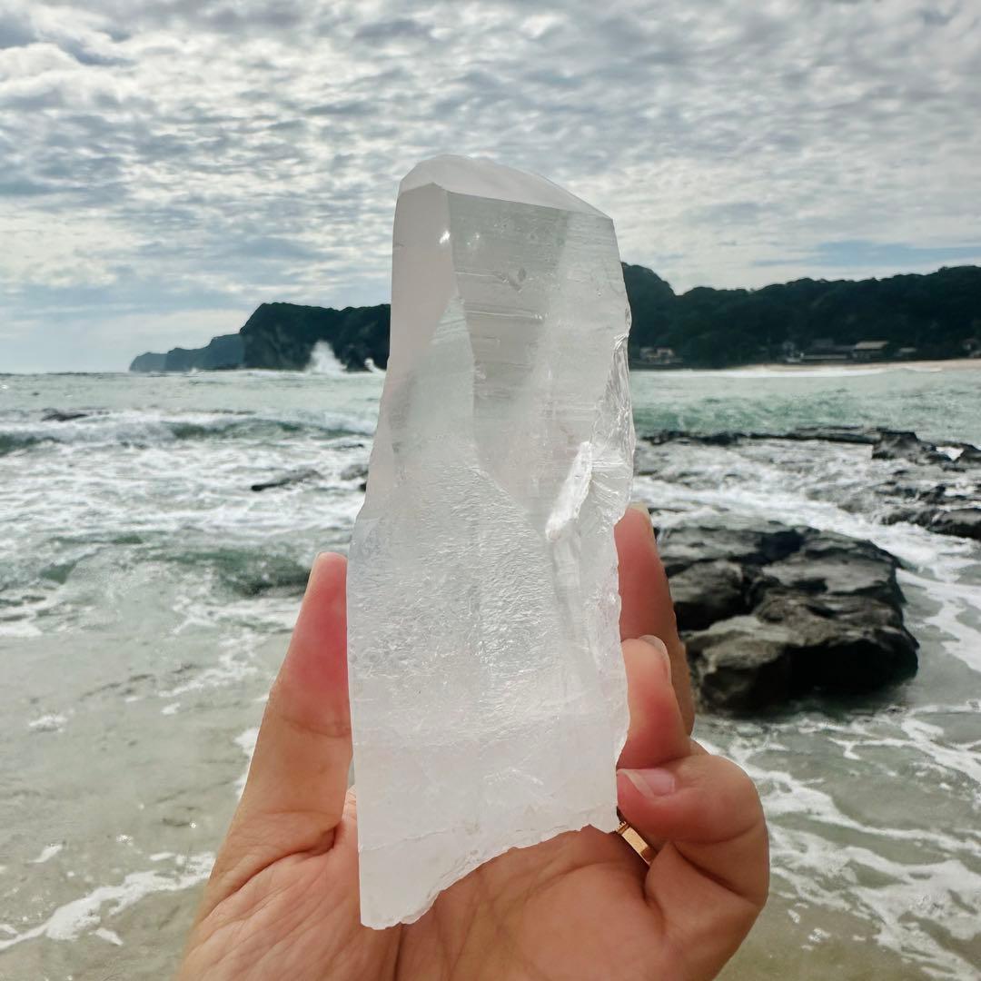 【水晶　ロック クリスタル】　バーコード入り　ビッグポイント　④