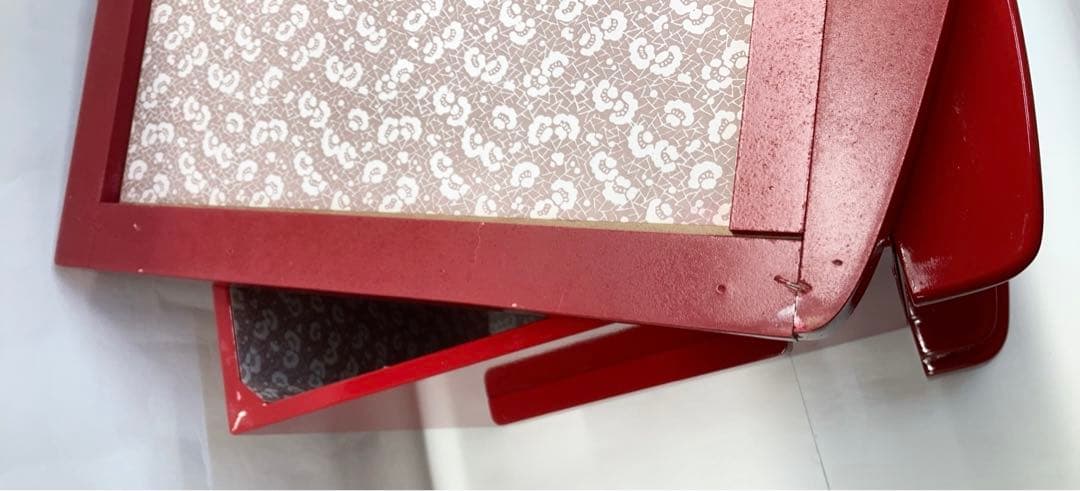 訳あり　雛人形　収納飾り台　朱赤　インテリア　和インテリア　和物　海外土産