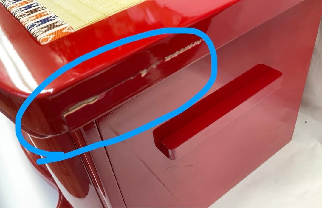 訳あり　雛人形　収納飾り台　朱赤　インテリア　和インテリア　和物　海外土産