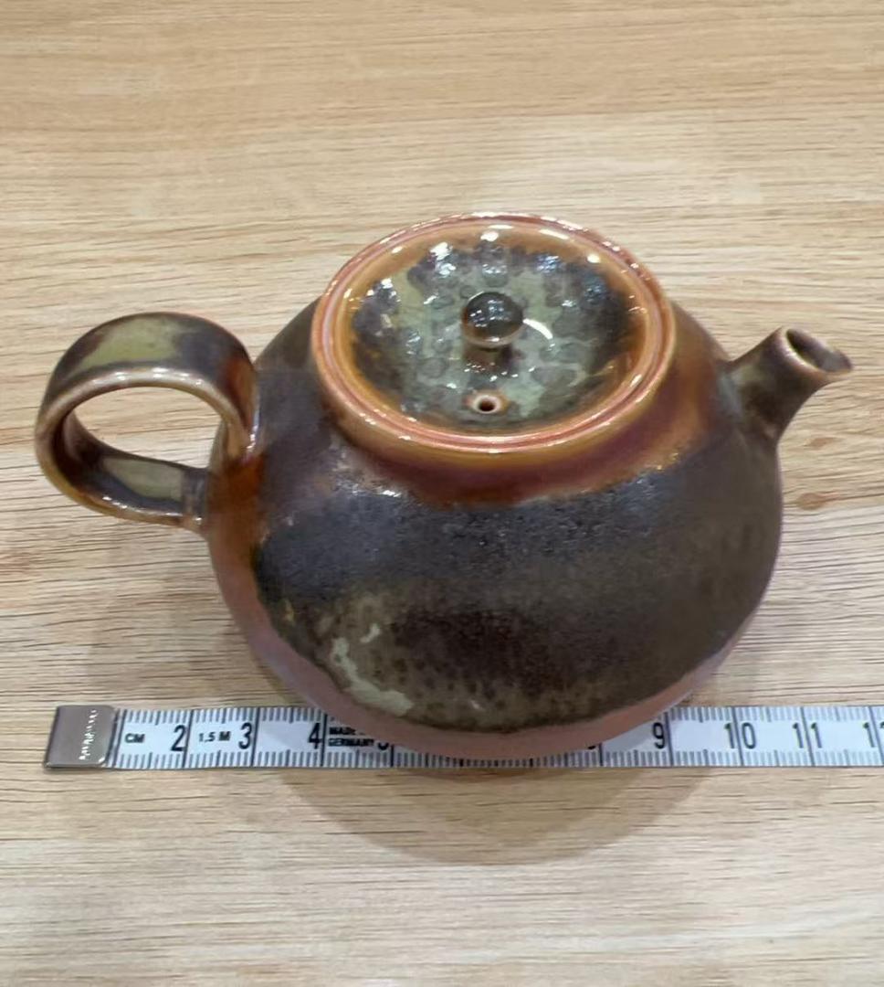 【手作り・新品】釉変わり陶器急須 一点物 茶器ポット