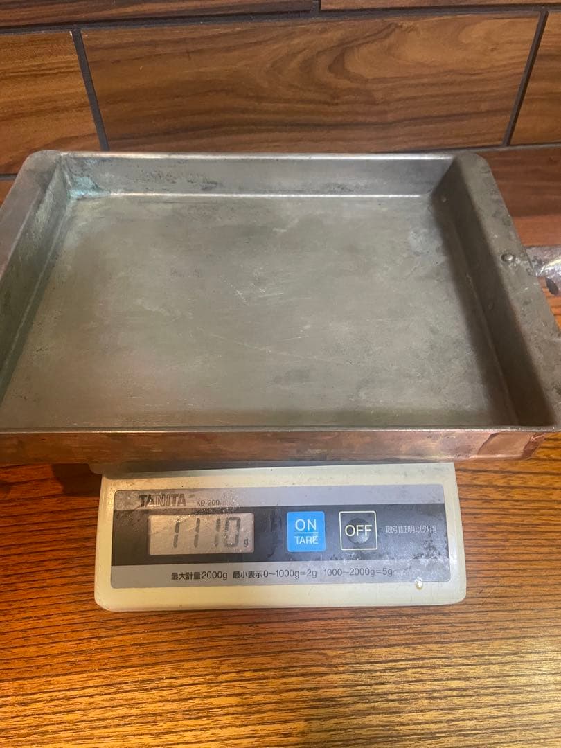 銅製 玉子焼き器 卵焼き器 木柄 レトロ キッチン用品 調理器具　特大