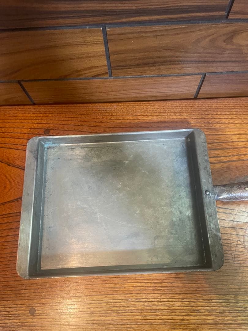 銅製 玉子焼き器 卵焼き器 木柄 レトロ キッチン用品 調理器具　特大