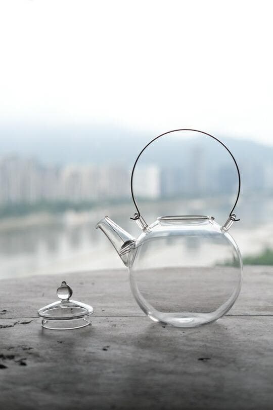 ガラスケトル 真鍮 900ml 耐熱 ガラス ティーポット まんまるポットヤカン