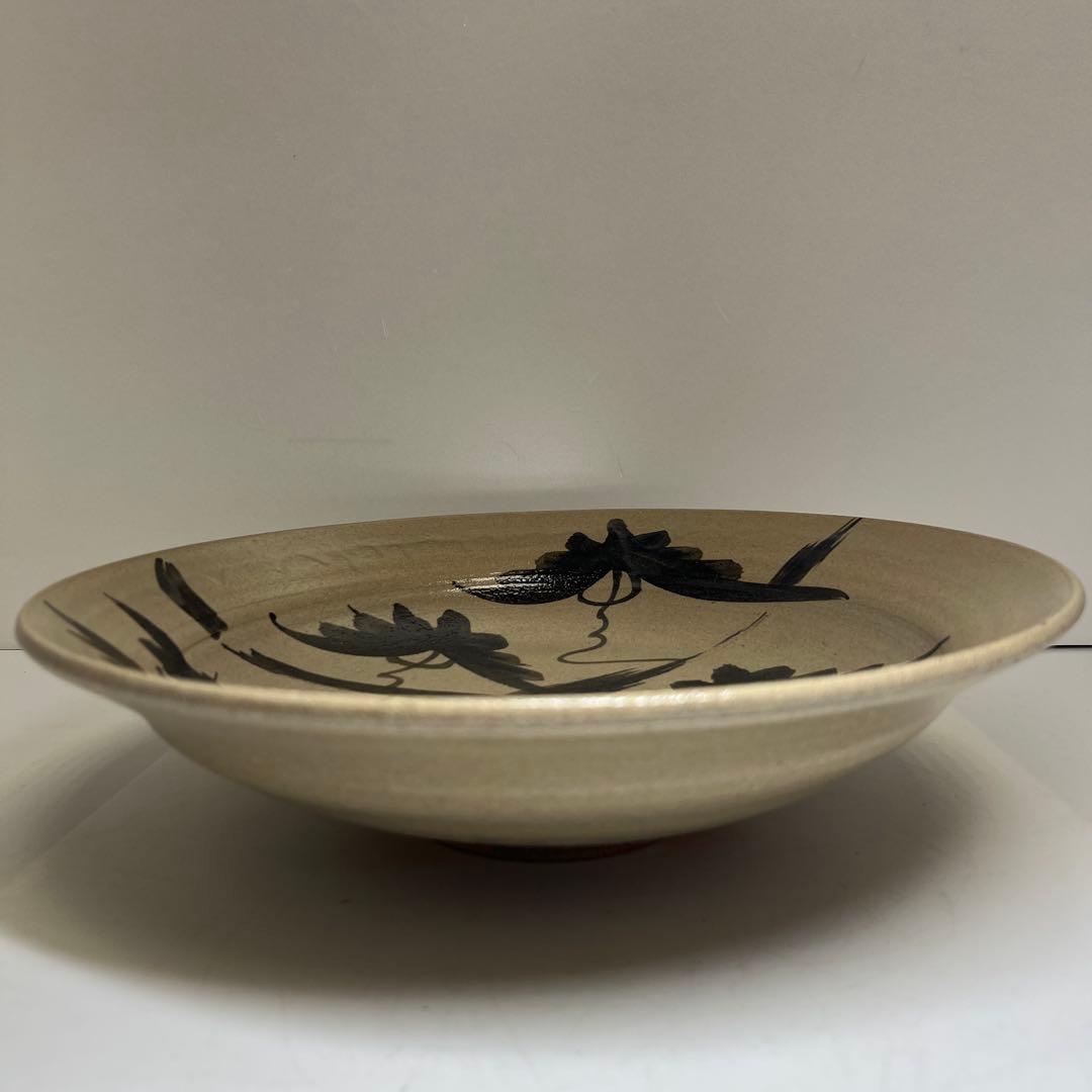 十三代　人間国宝　中里太郎右衛門大皿　共箱　直径約34.5㎝　東Y8-0408③