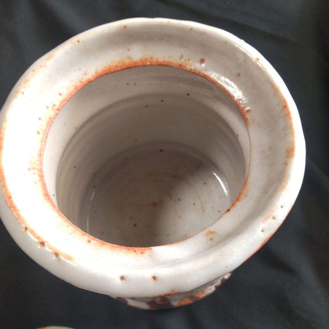 美濃焼 志野 万典窯★高さ16センチ水差し 未使用‼️ 蓋付き容器 茶道具