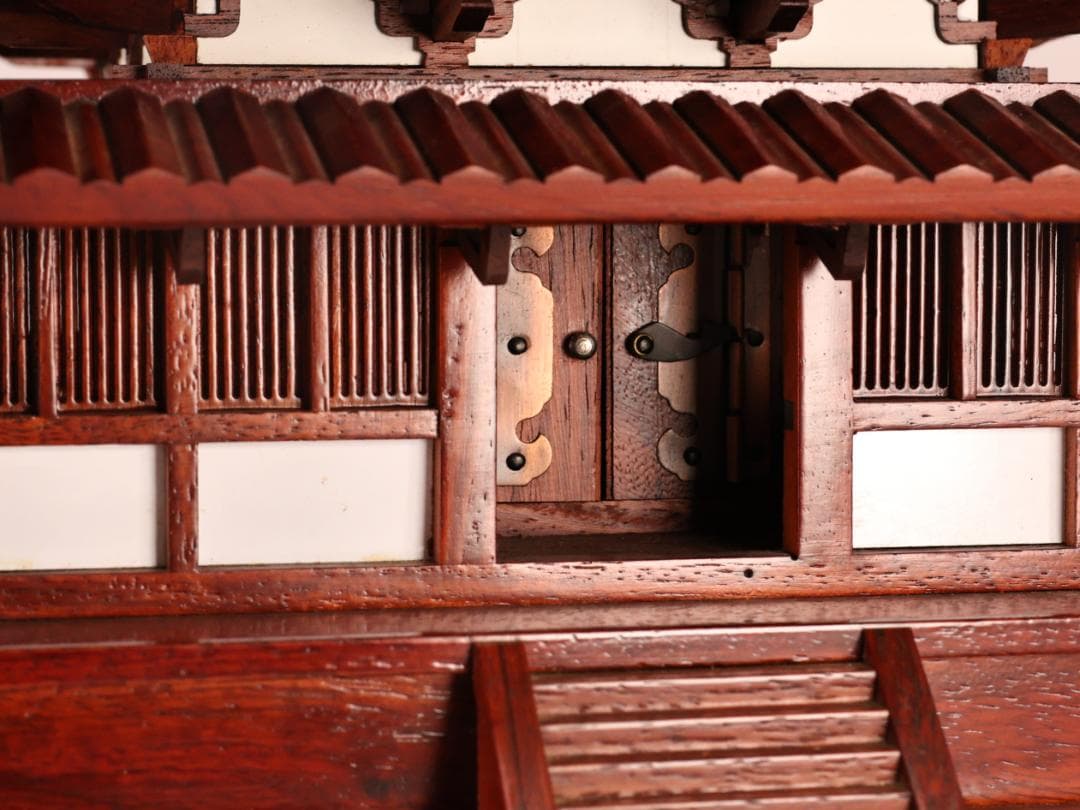 BK249　香風作　花梨製模型国宝　法隆寺五重塔　高79cm