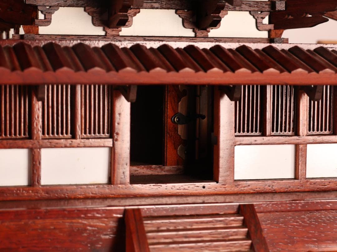 BK249　香風作　花梨製模型国宝　法隆寺五重塔　高79cm