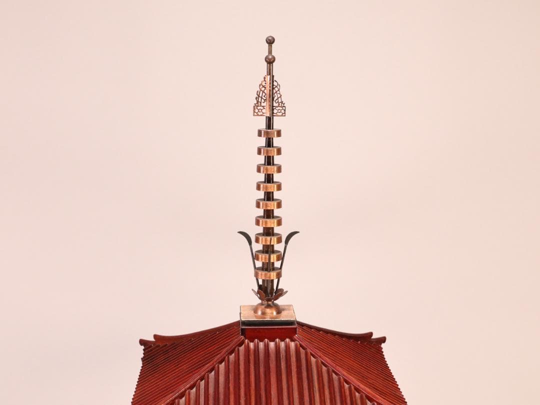 BK249　香風作　花梨製模型国宝　法隆寺五重塔　高79cm