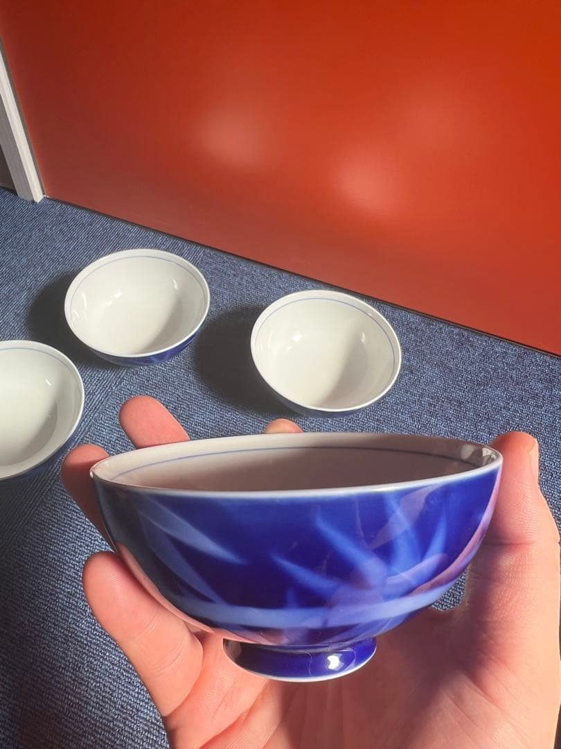 1127 深川製磁　竹文　飯碗　5客　未使用