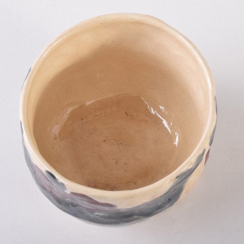茶道具　啓寿庵　七宝釉薬彩　花文　茶碗　共箱　N　7219