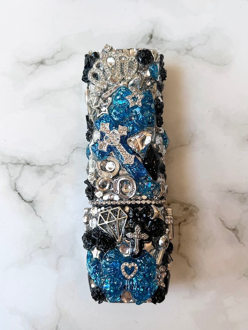 全面埋め尽くしIQOSイルマワンデコケースIQOSデコ電子タバコチャーム青ギャル