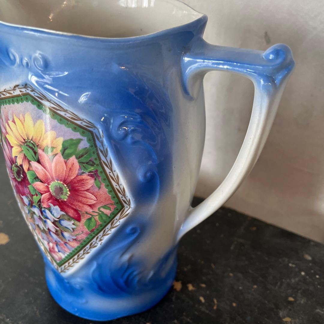 アメリカヴィンテージ フラワーベース ブルー