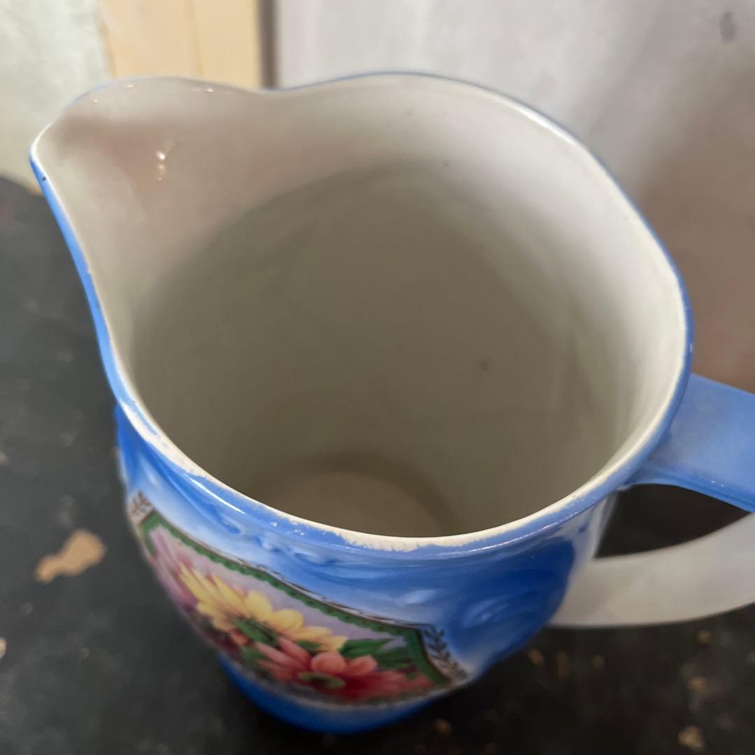 アメリカヴィンテージ フラワーベース ブルー