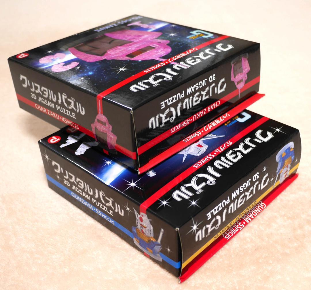 新品未開封★クリスタルパズル＆ディスプレイ ガンダムRX78 ＆ シャア専用ザク