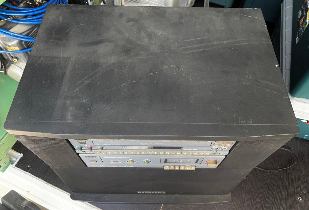 Panasonicレーザーカラオケ・カセット・スピーカーのセット　昭和レトロ