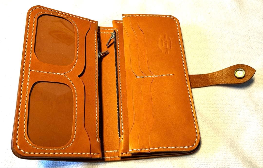 ★新品 ウール✕革長財布 カード入れ・札入れ取り外し可能