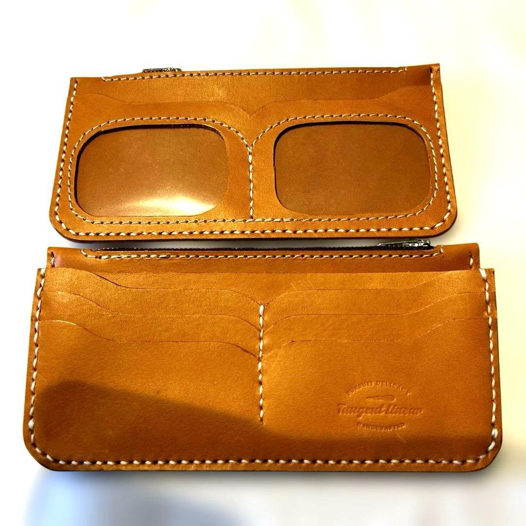 ★新品 ウール✕革長財布 カード入れ・札入れ取り外し可能